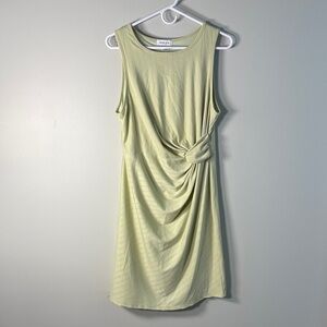 Gilli Light Sage Green Sleeveless Midi Dress with Side Knot